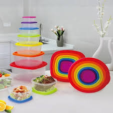Rainbow Round Food Containers Set